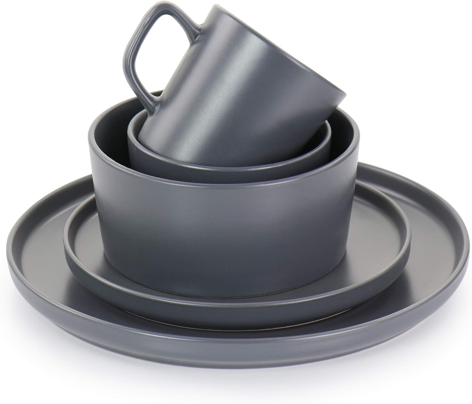 Elama Luxmatte Dark Grey Dinnerware Set 20 Piece