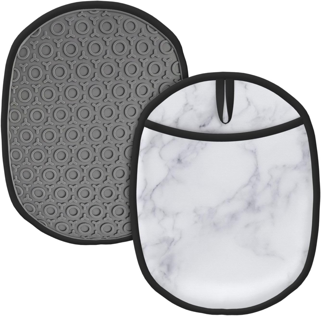 White Marble Silicone Oven Mitts 2 Pack