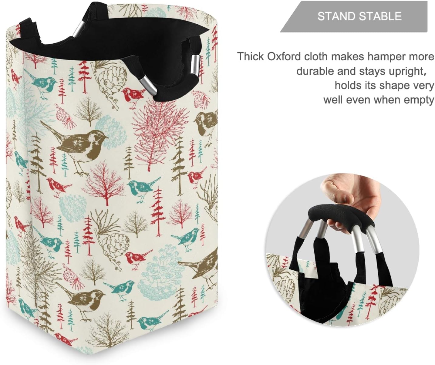 Susiyo Winter Birds Foldable Laundry Basket