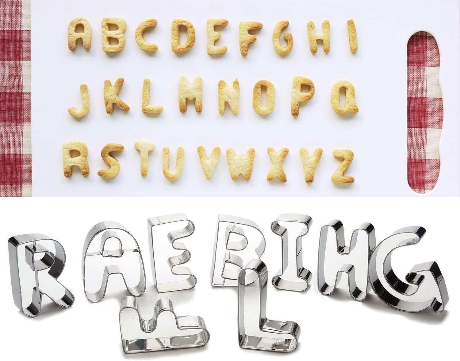 FUBARBAR 35pcs Alphabet Number Cookie Cutters Set