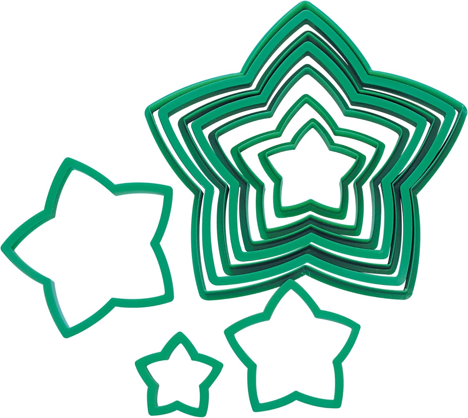 RM 10-Piece Plastic Star Tree Cookie Cutters Set