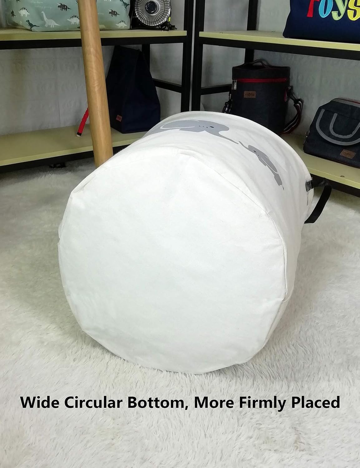 QUEENLALA Collapsible Laundry Basket with Elephant Design