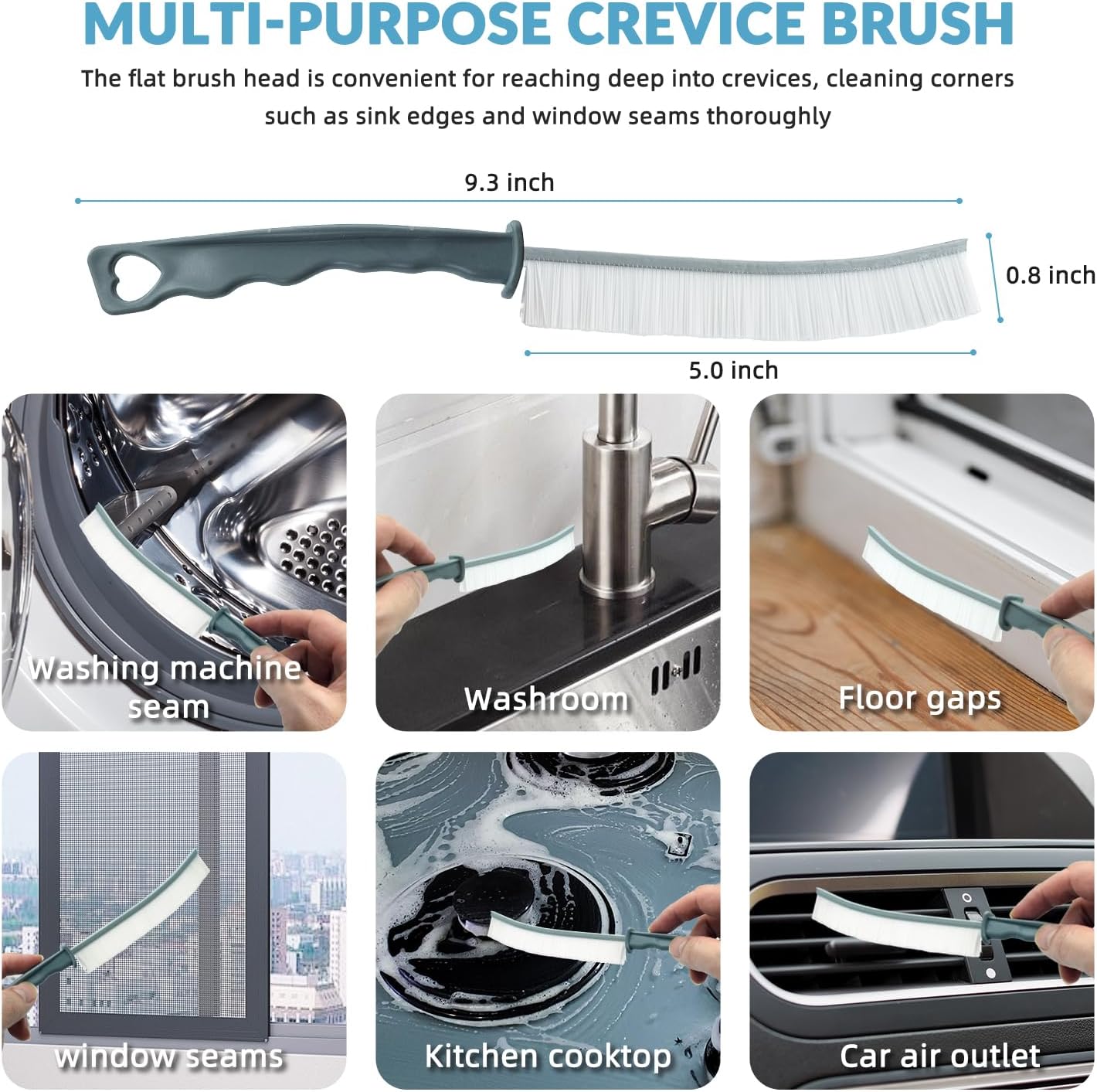CN1ST Hard Bristle Crevice Cleaning Brush 6 Pack