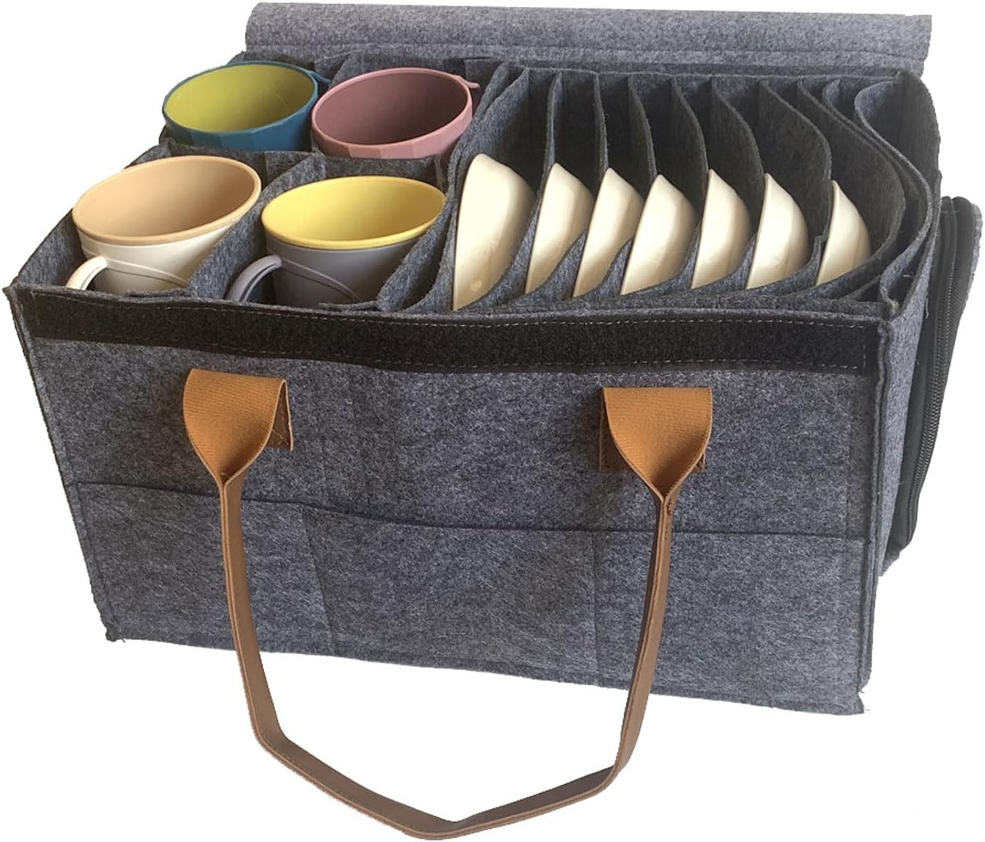 Qivine Foldable Dinner Plate Storage Box with Lids