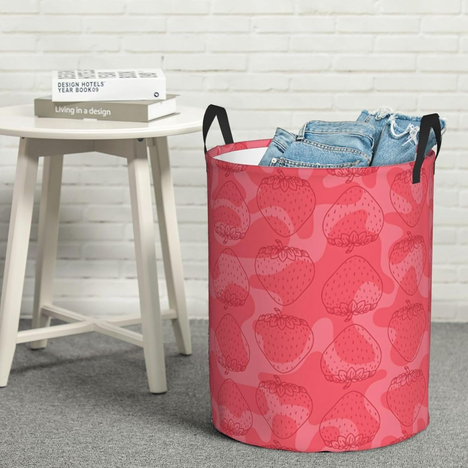 Strawberry Foldable Laundry Basket with Handles