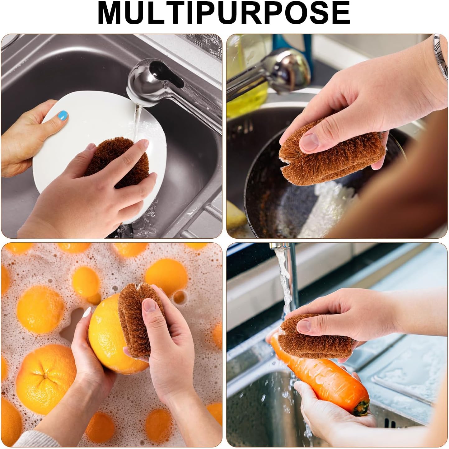 PEUTIER 2pcs Vegetable Scrubber for Food Cleaning