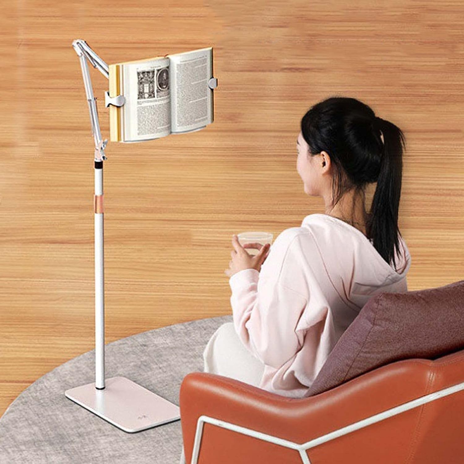 Adjustable Floor Book Stand with 180 Rotation