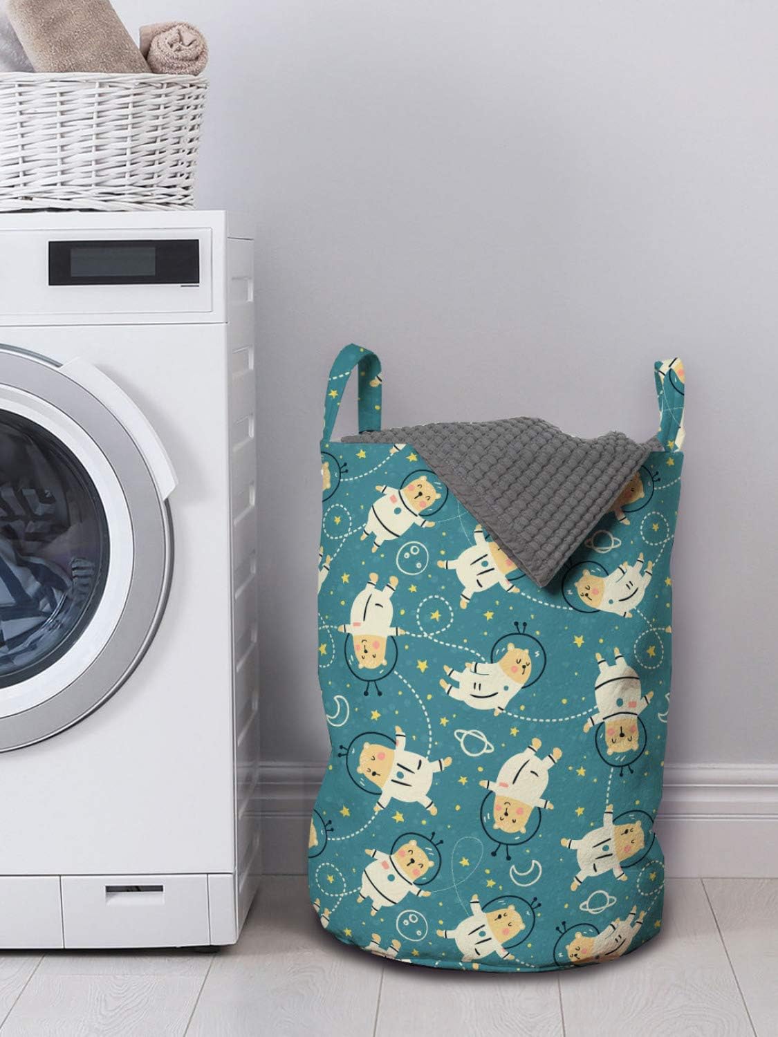 Ambesonne Space Laundry Bag - Teal Multicolor 13x19