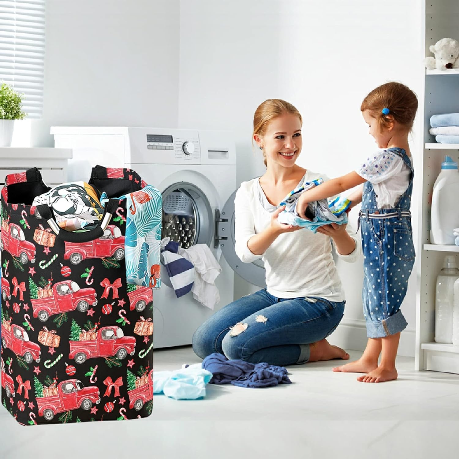visesunny Foldable Laundry Basket with Waterproof Fabric