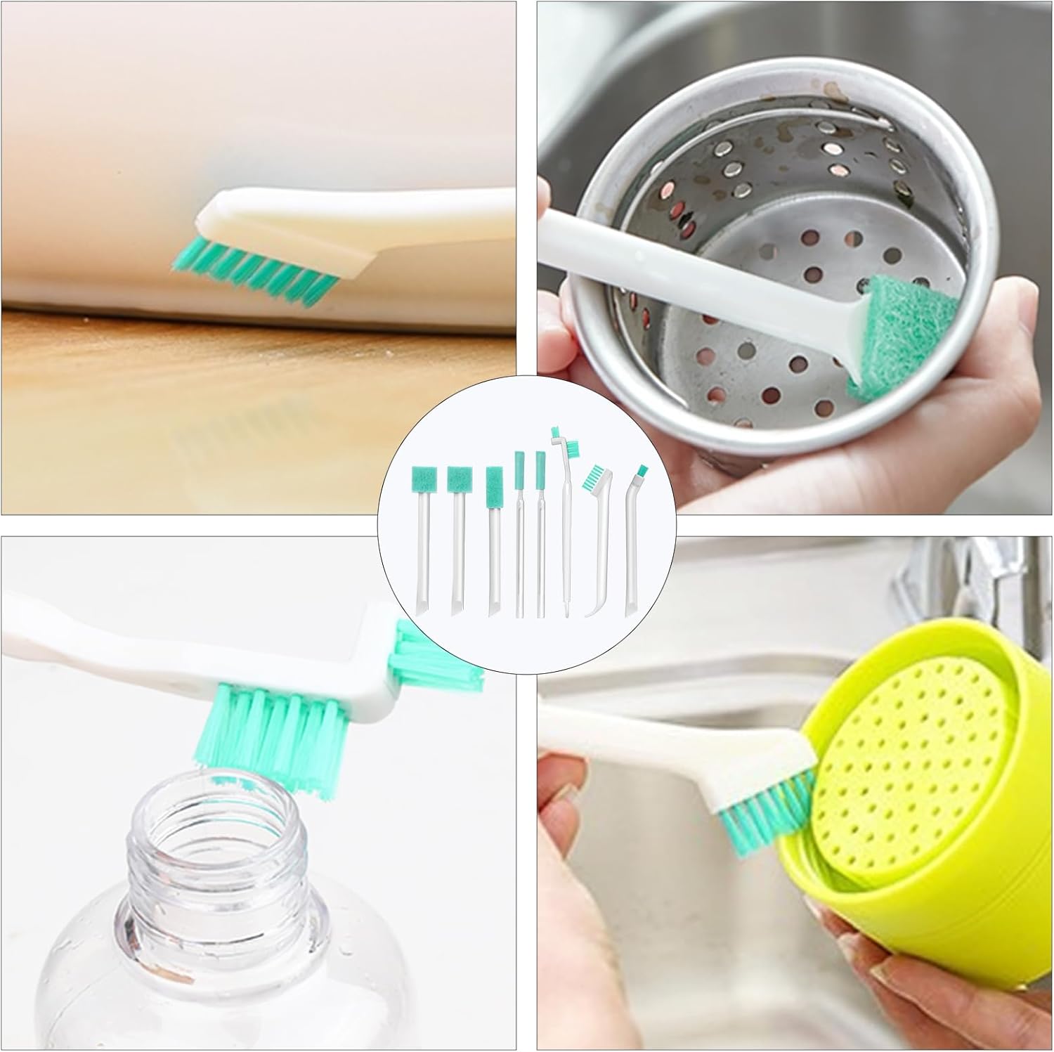 Ice Maker Cleaner Set 8pcs Crevice Brushes 2pcs Drain Pipe Brush