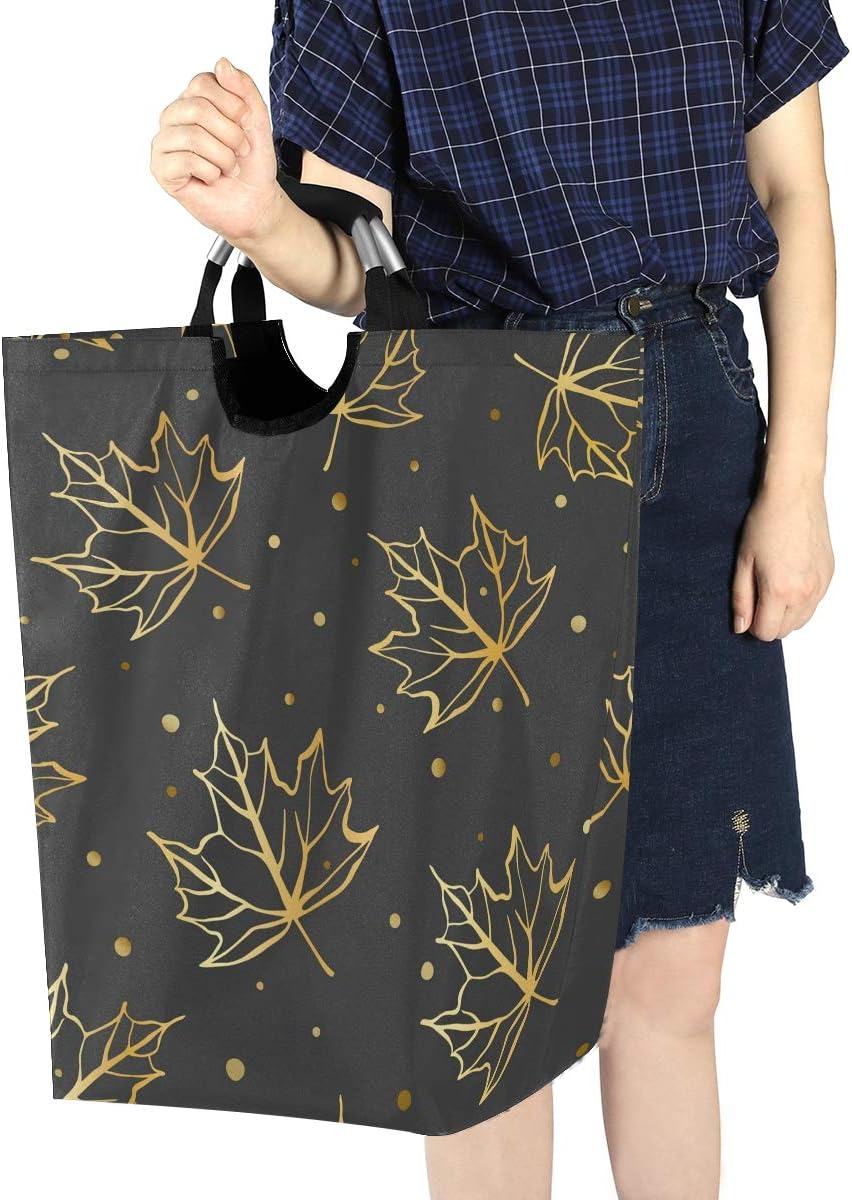 Susiyo Gold Falling Leaves Laundry Basket Foldable