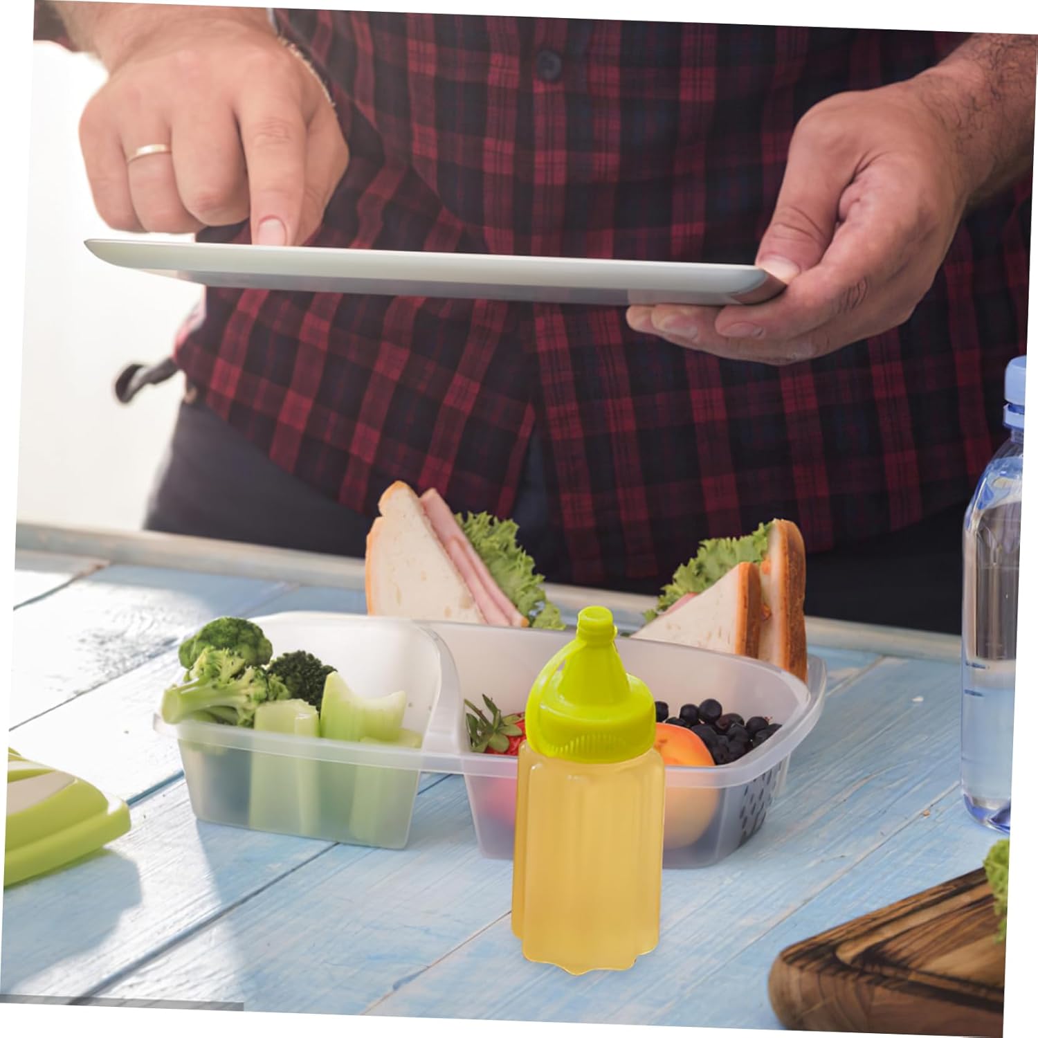 Ciieeo 12pc Set Square Sauce Bottles