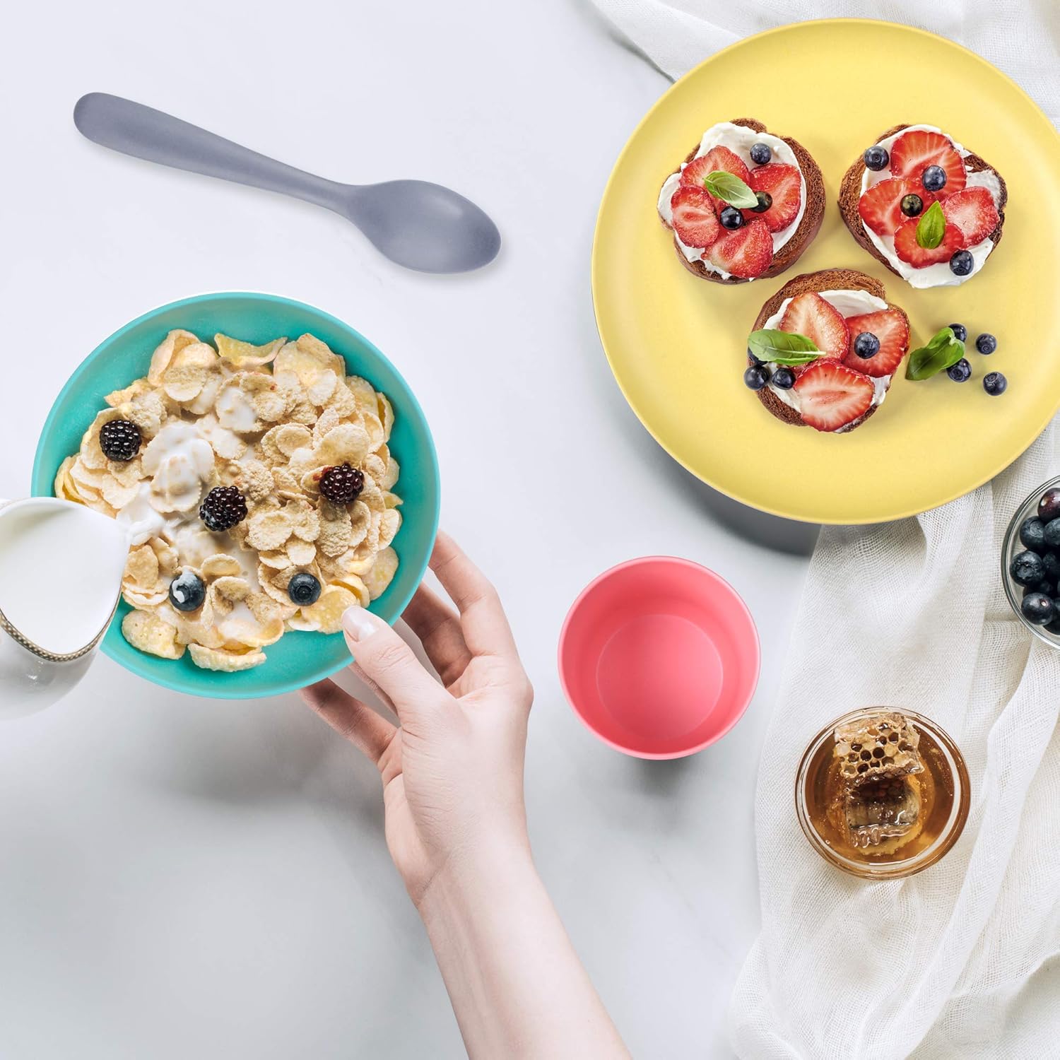 GET FRESH Bamboo Kids Plates 4-Pack Set