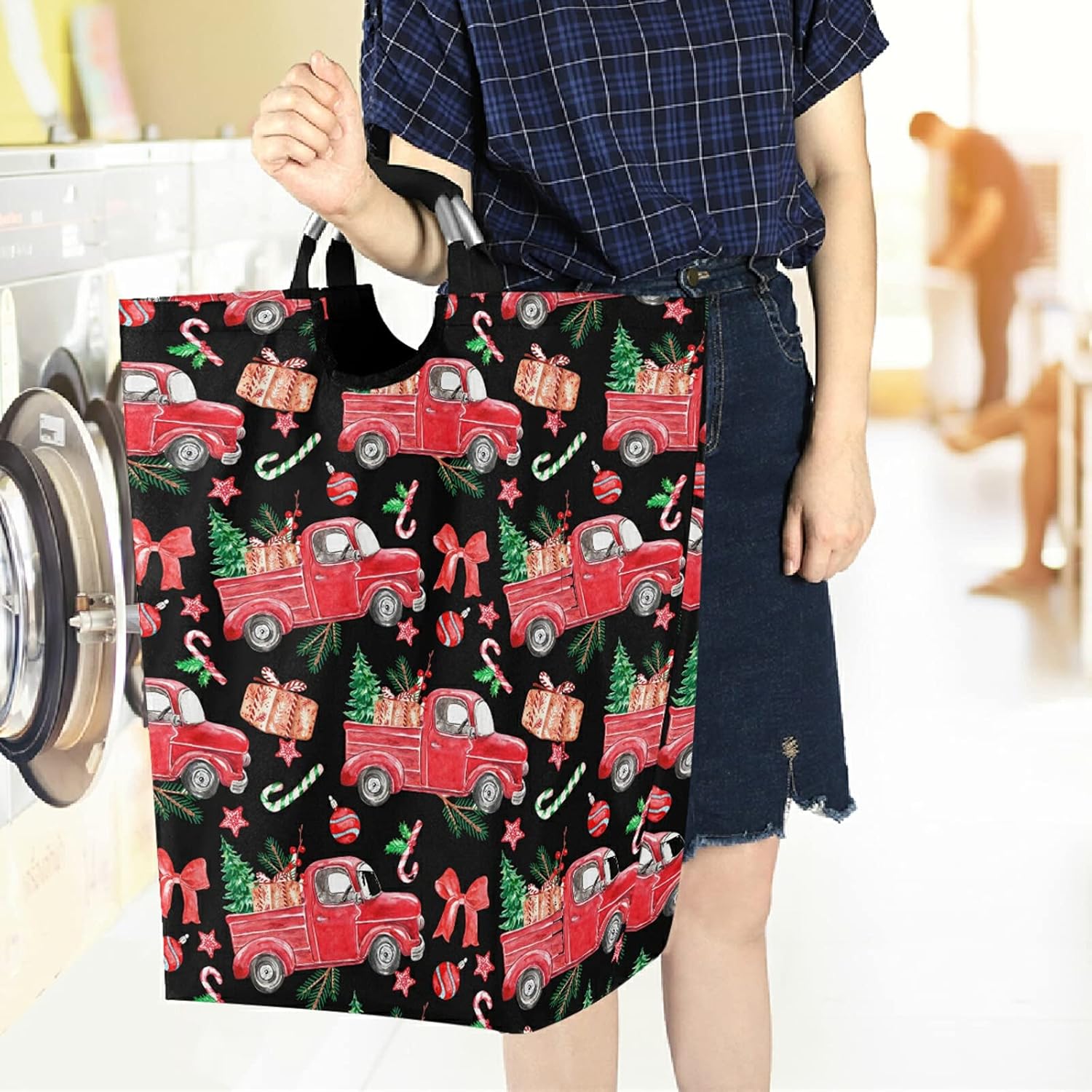 visesunny Foldable Laundry Basket with Waterproof Fabric