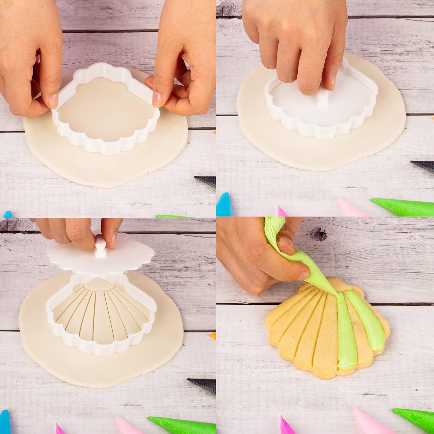 Flycalf Fruit Cookie Cutters with Plunger Stamps