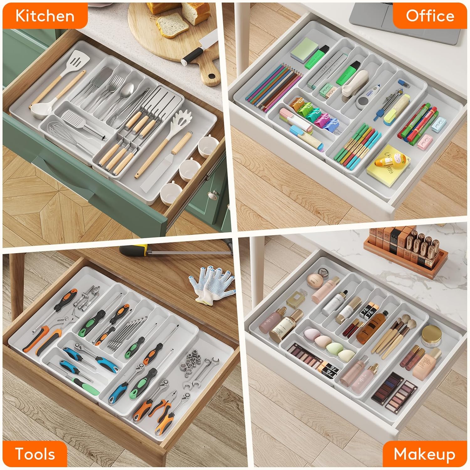 Lifewit Expandable Flatware Organizer for Kitchen Drawers