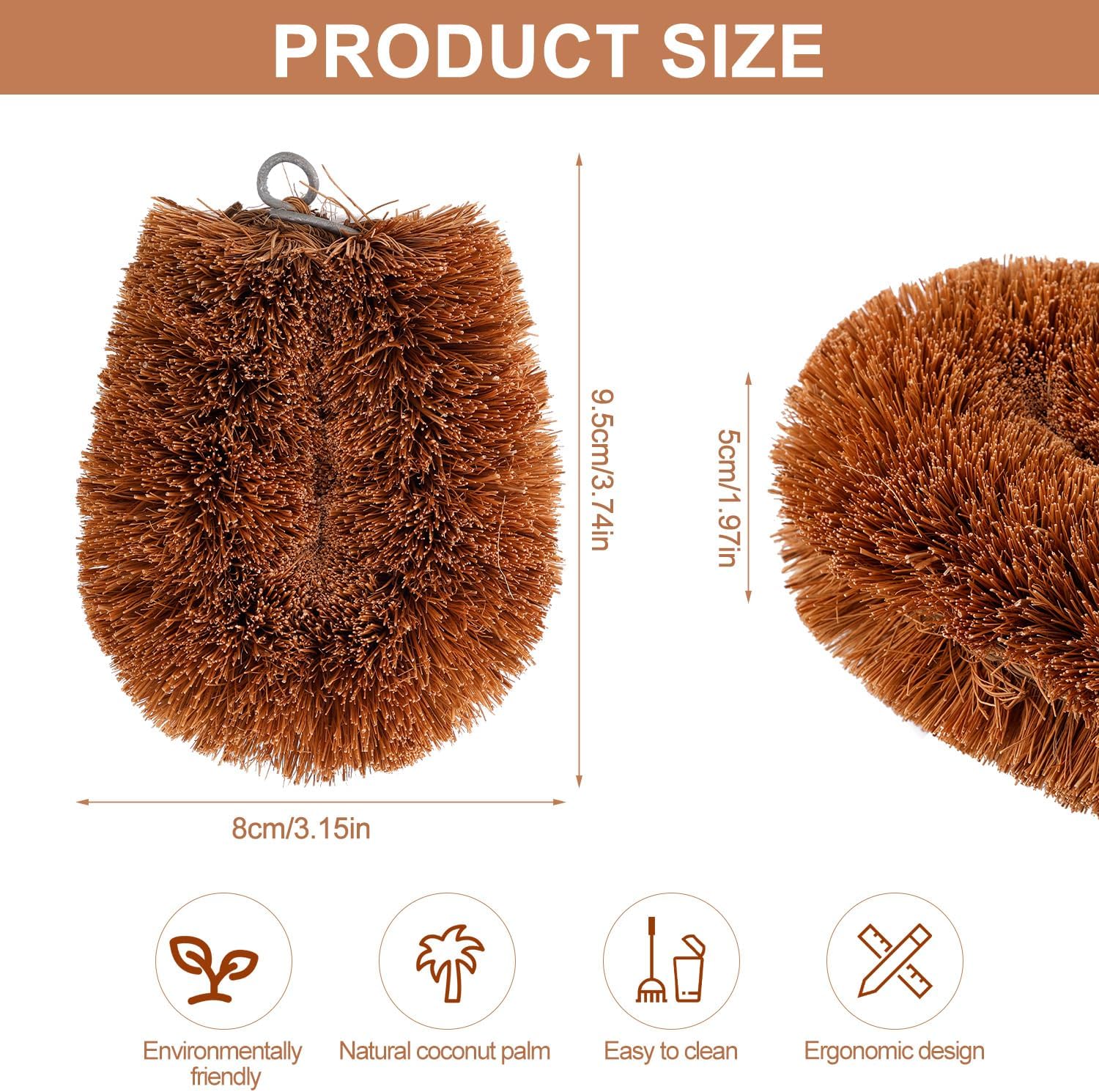 PEUTIER 2pcs Vegetable Scrubber for Food Cleaning