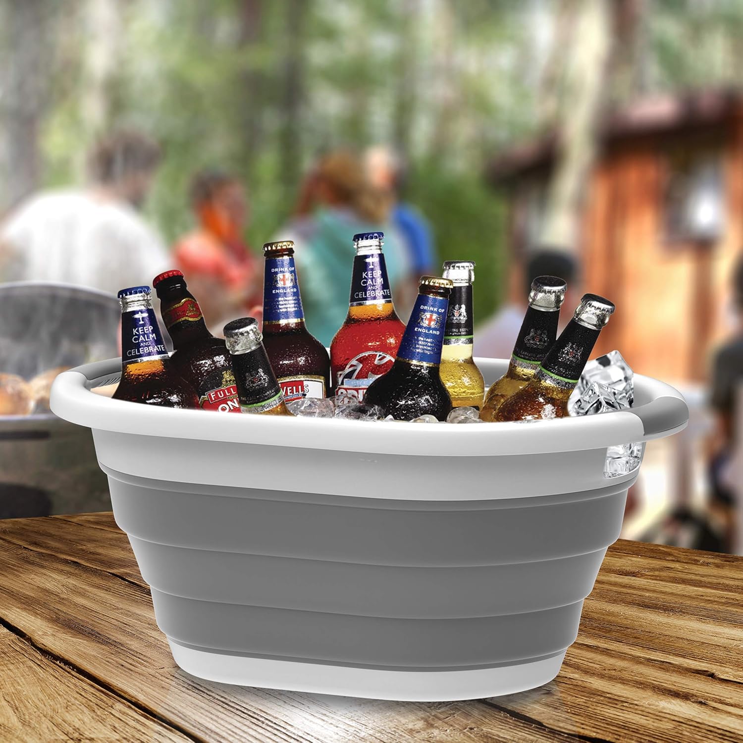 Collapsible Laundry Basket with Comfort Grip Handles - Space Saving Gray