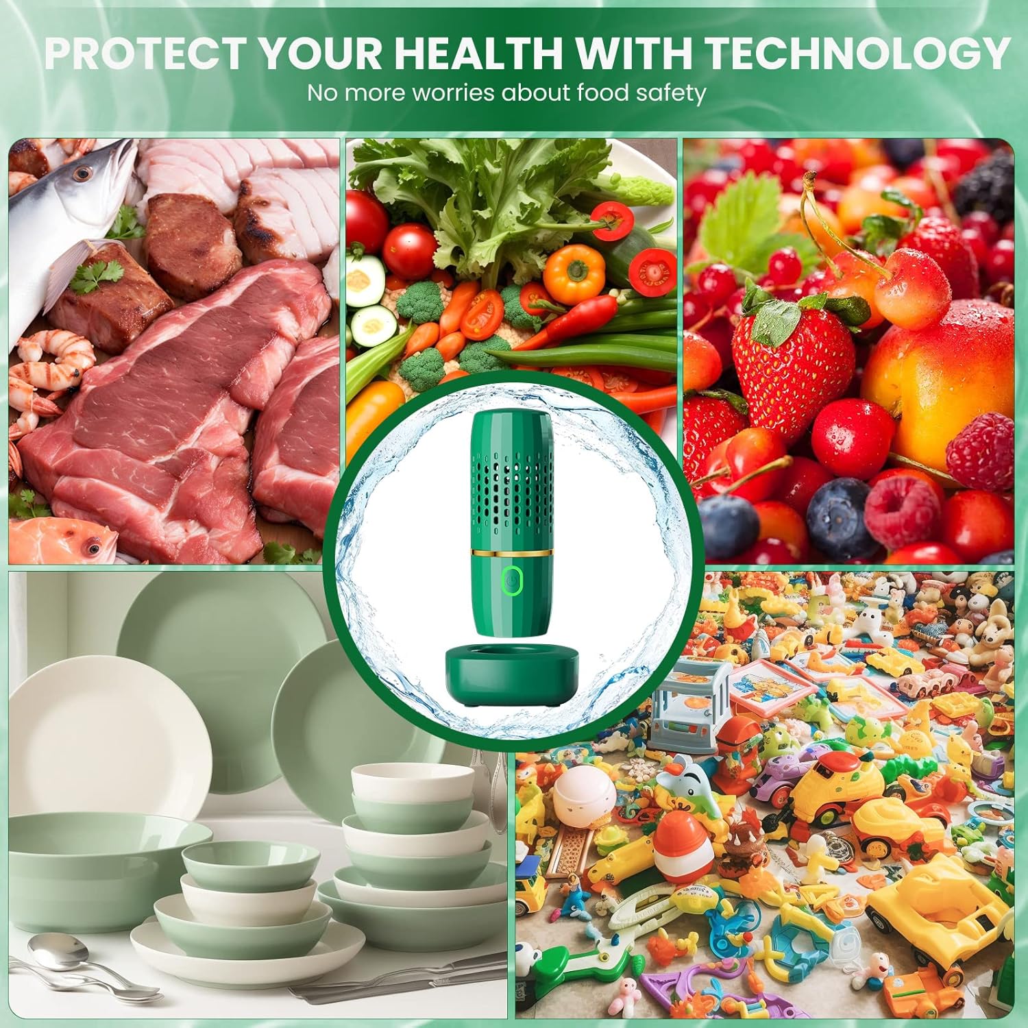 SANBORA Fruit and Vegetable Washing Machine with Ion Purification Technology