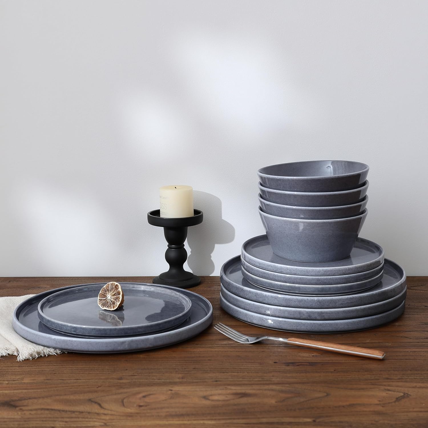 Famiware Annecy Misty-Blue Dinnerware Set for 6