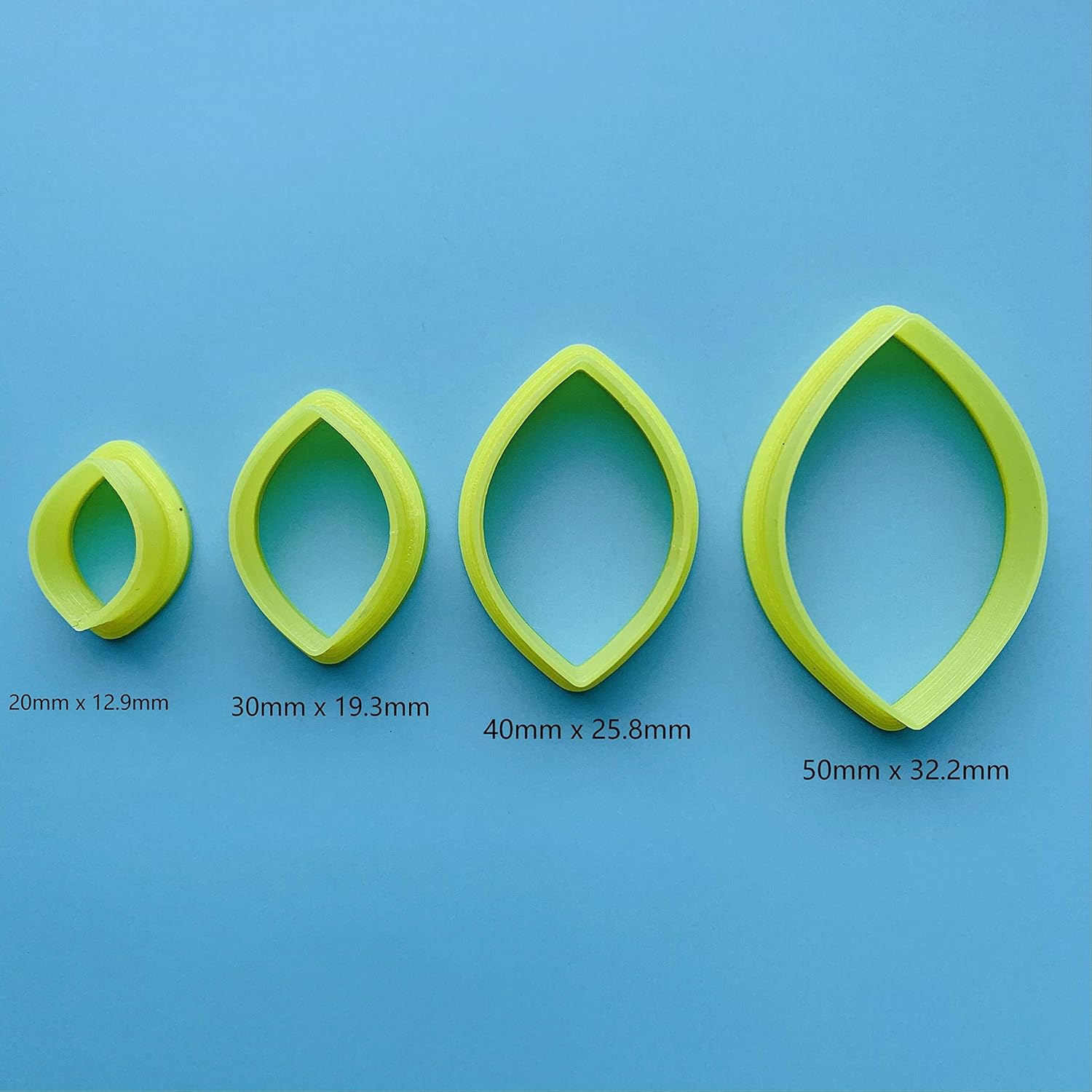 CHENRUI Set of 4 Cat Eye Shape Polymer Clay Cutters 1