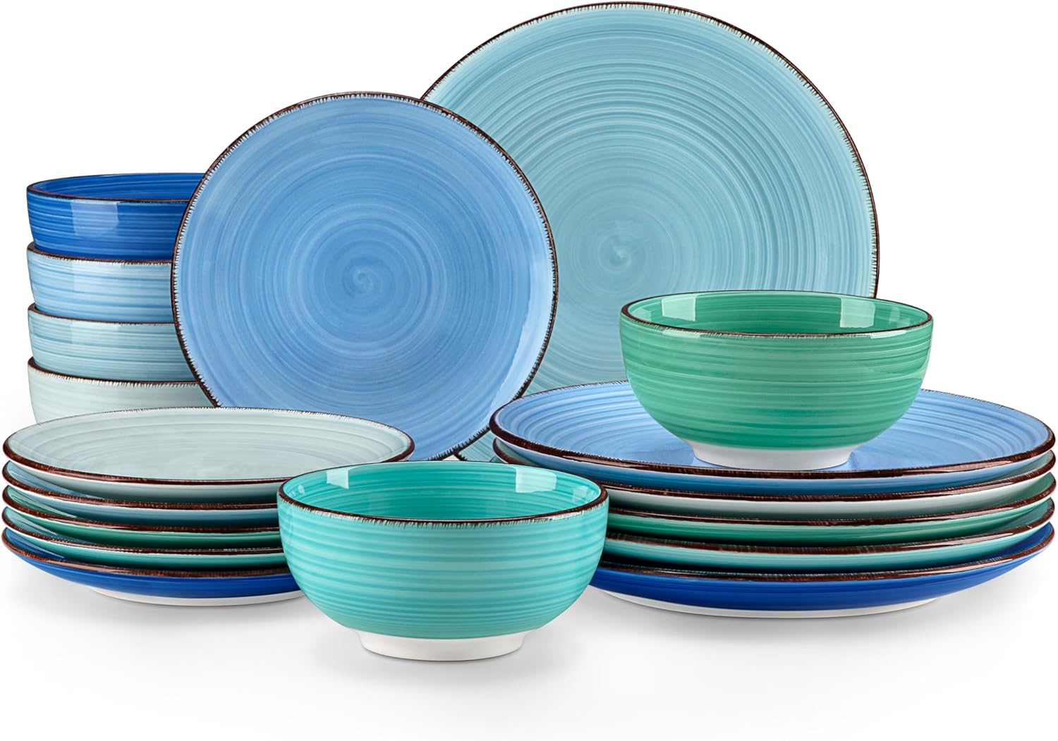 Vancasso Bonita Blue Stoneware Dinnerware Set 18 Pieces