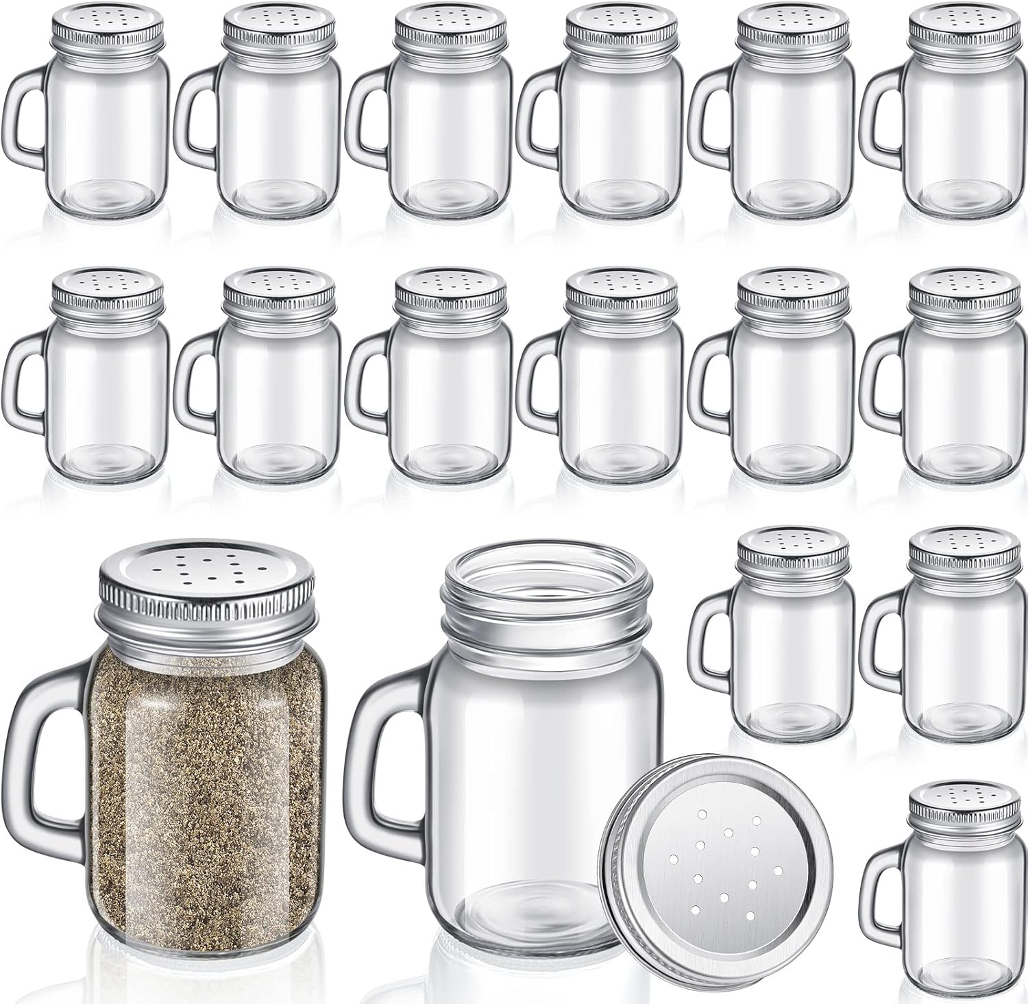 12-Piece Clear Glass Salt Pepper Shaker Set