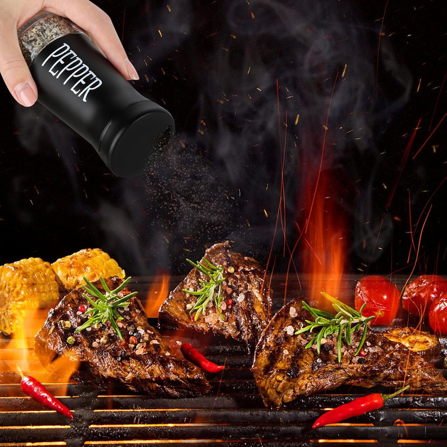 Accmor Adjustable Salt Pepper Shakers Set