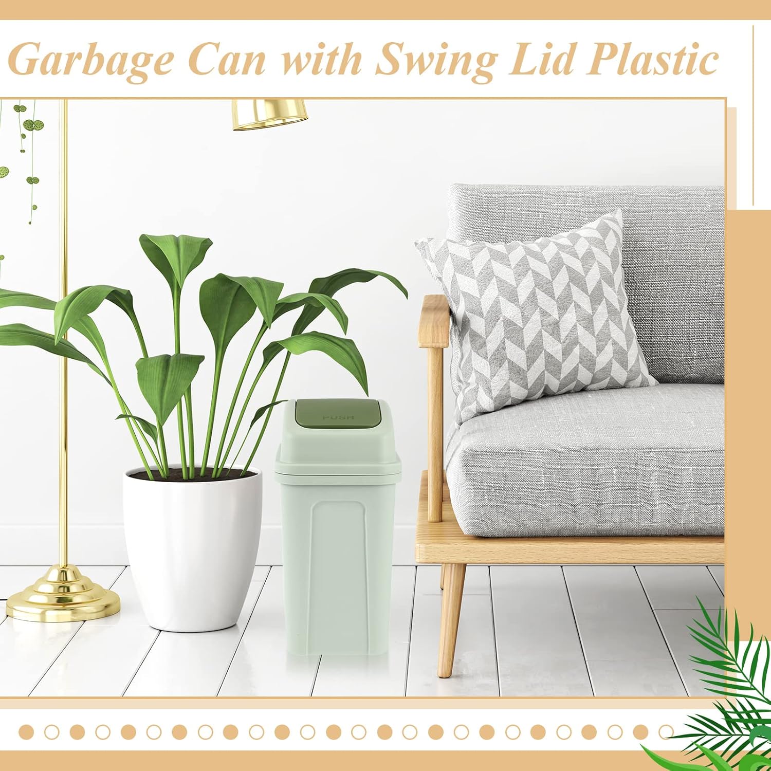 Sumind 2 Pcs Bathroom Trash Can with Swing Lid
