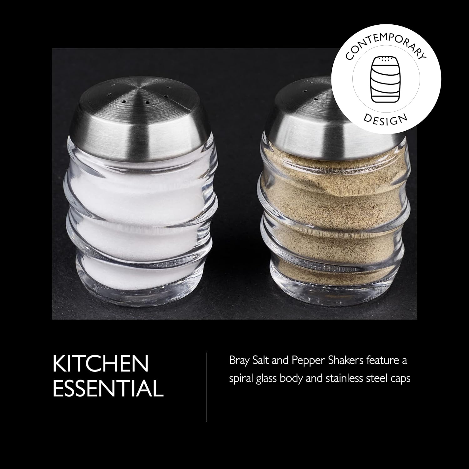 Cole Mason Bray Salt Pepper Shaker Set - Clear