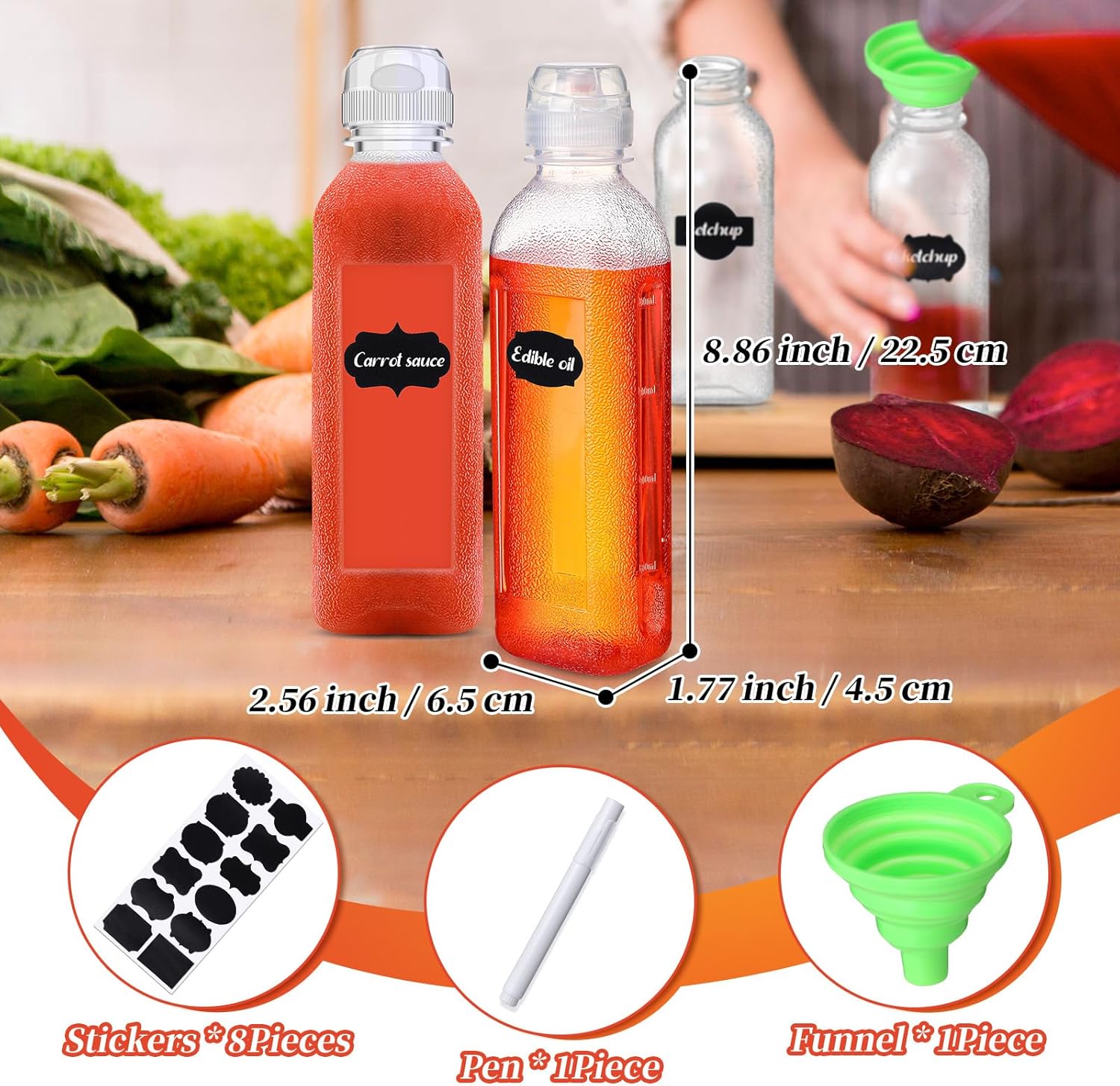 Ziliny 12 Pcs Condiment Squeeze Bottles with Lids 1