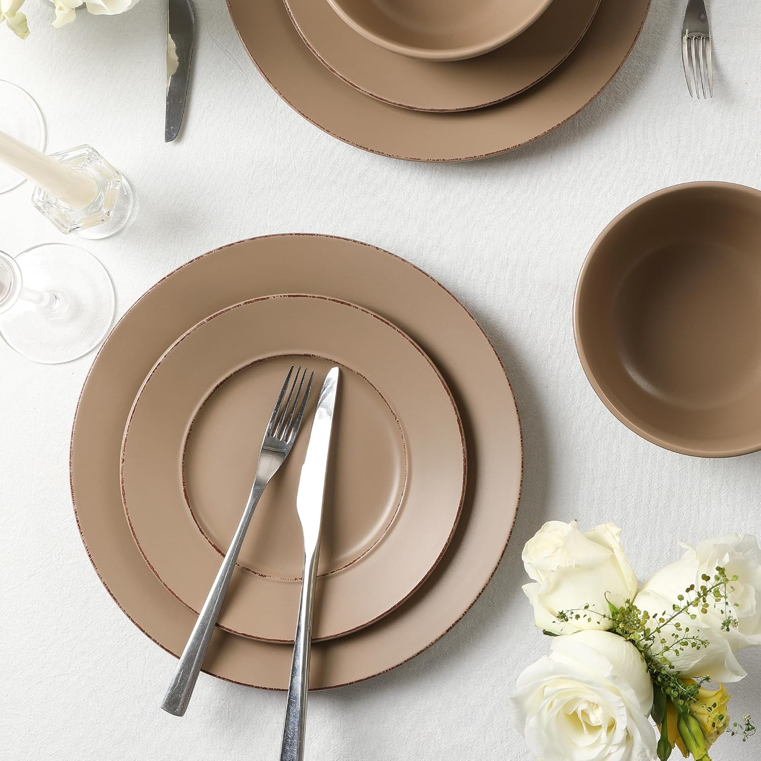 Earth Clay Hazel 12-Piece Stoneware Dinnerware Set 1