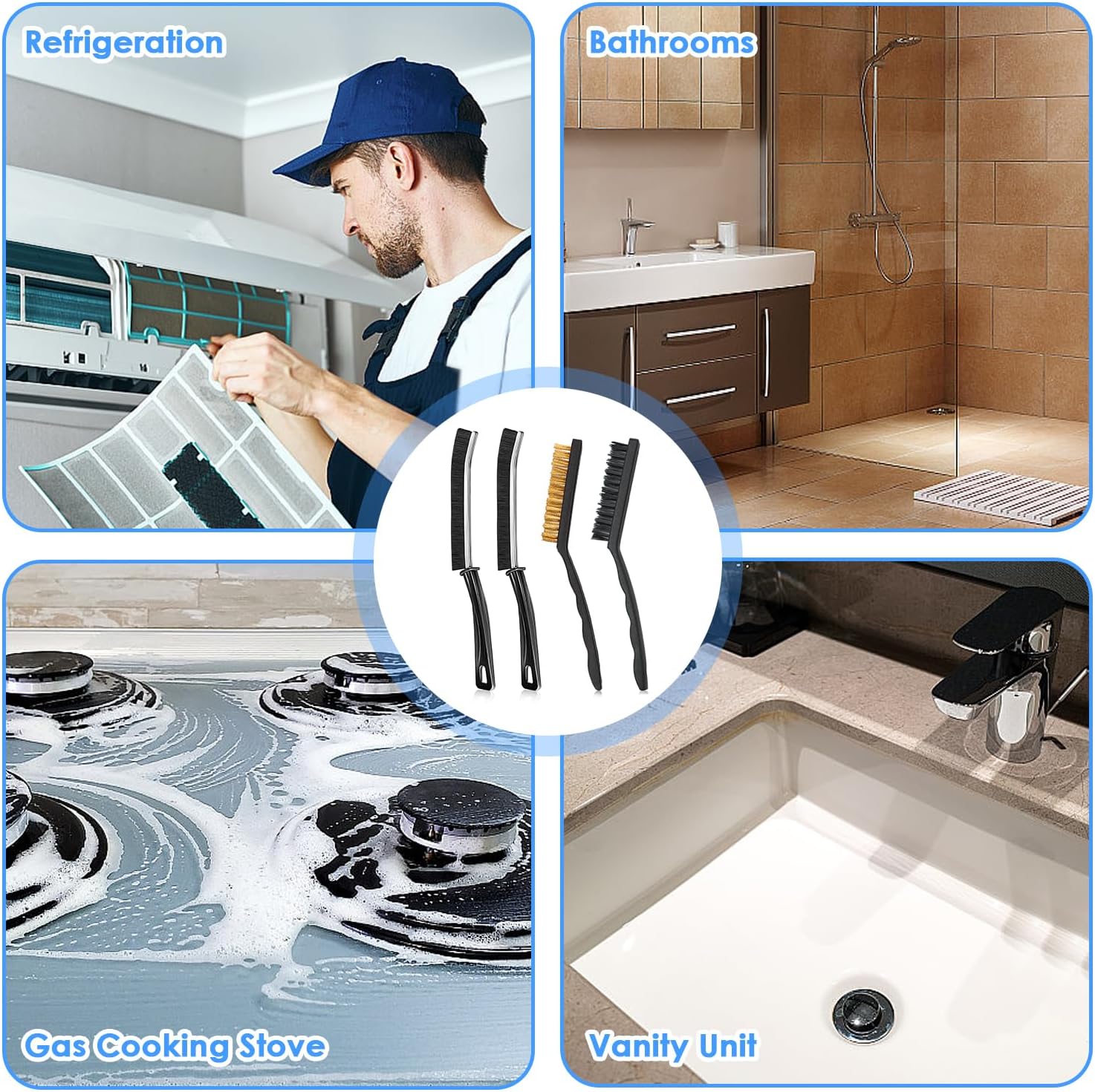 wewnen 4PCS Crevice Cleaning Brush Set