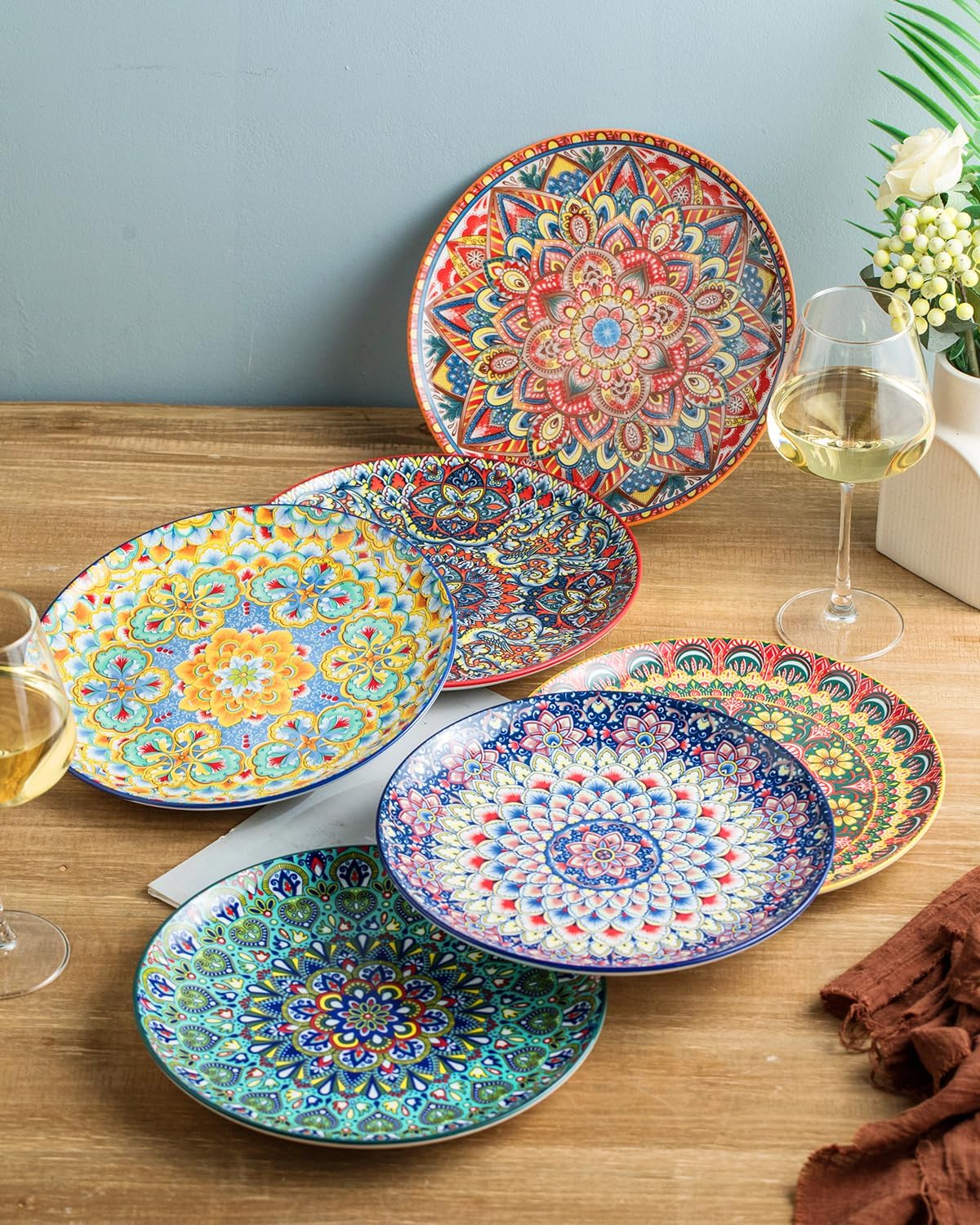 Euisail Dinner Plate Set of 6 1025 Inch Ceramic Plates
