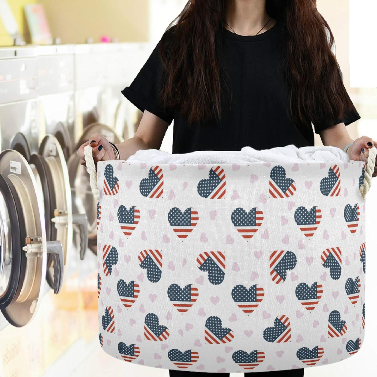 visesunny Collapsible Laundry Basket with Durable Handles