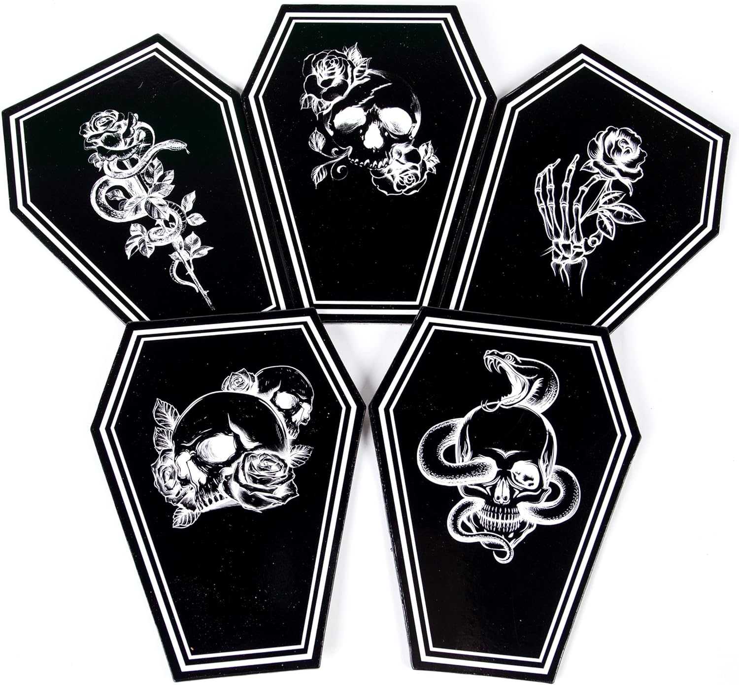 Gothelia Redemption-Mix 5 Pcs Coffin Shaped Coasters
