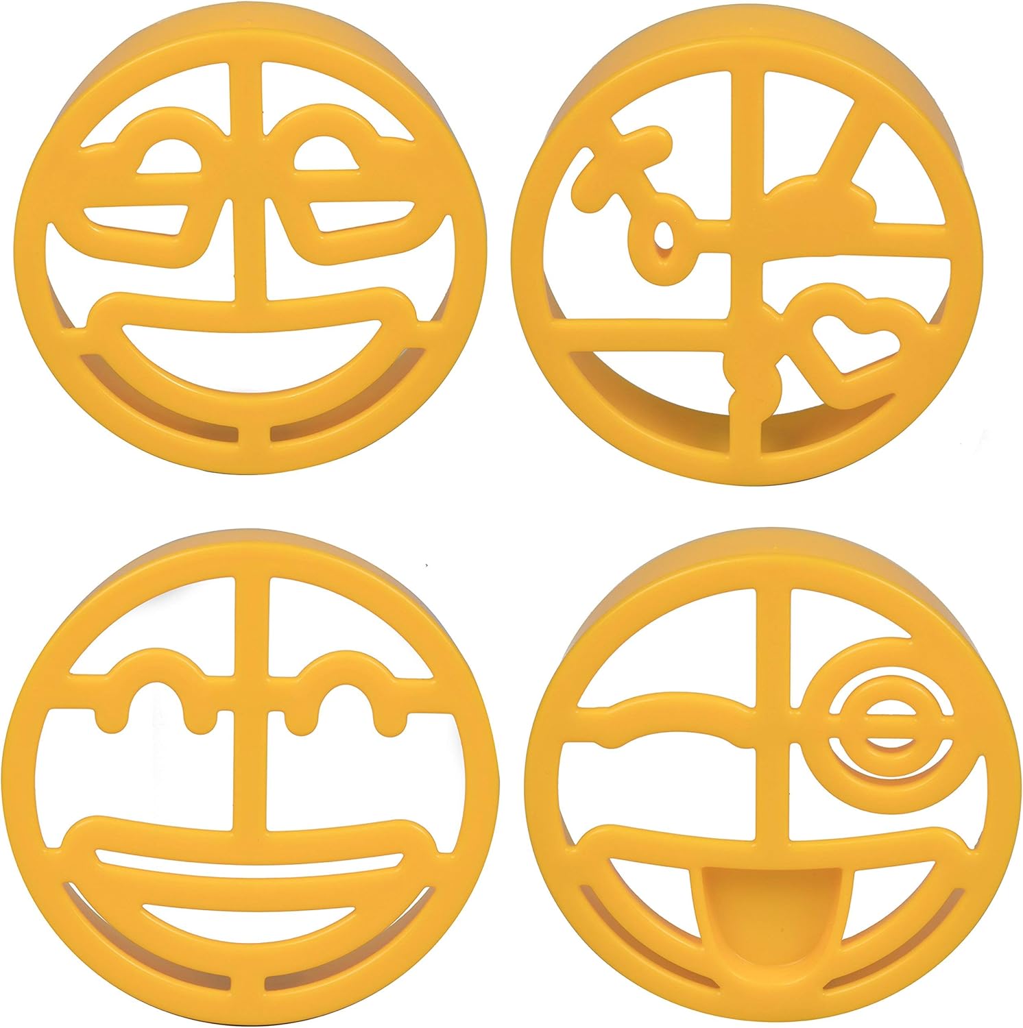 Bentology Emoji Cutters 4-Pack Set for Cookies Sandwiches More