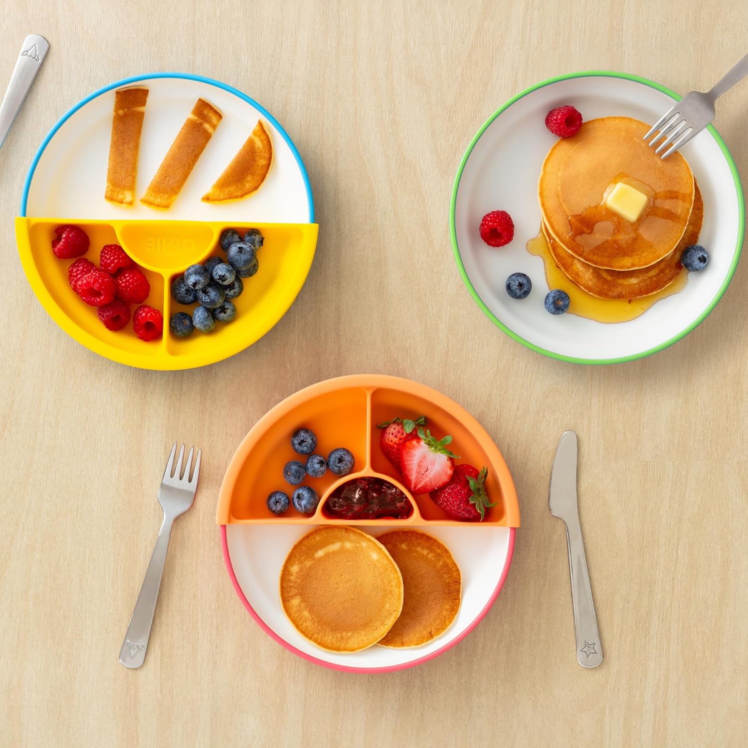 Omie Easy Scoop Plates for Kids Green