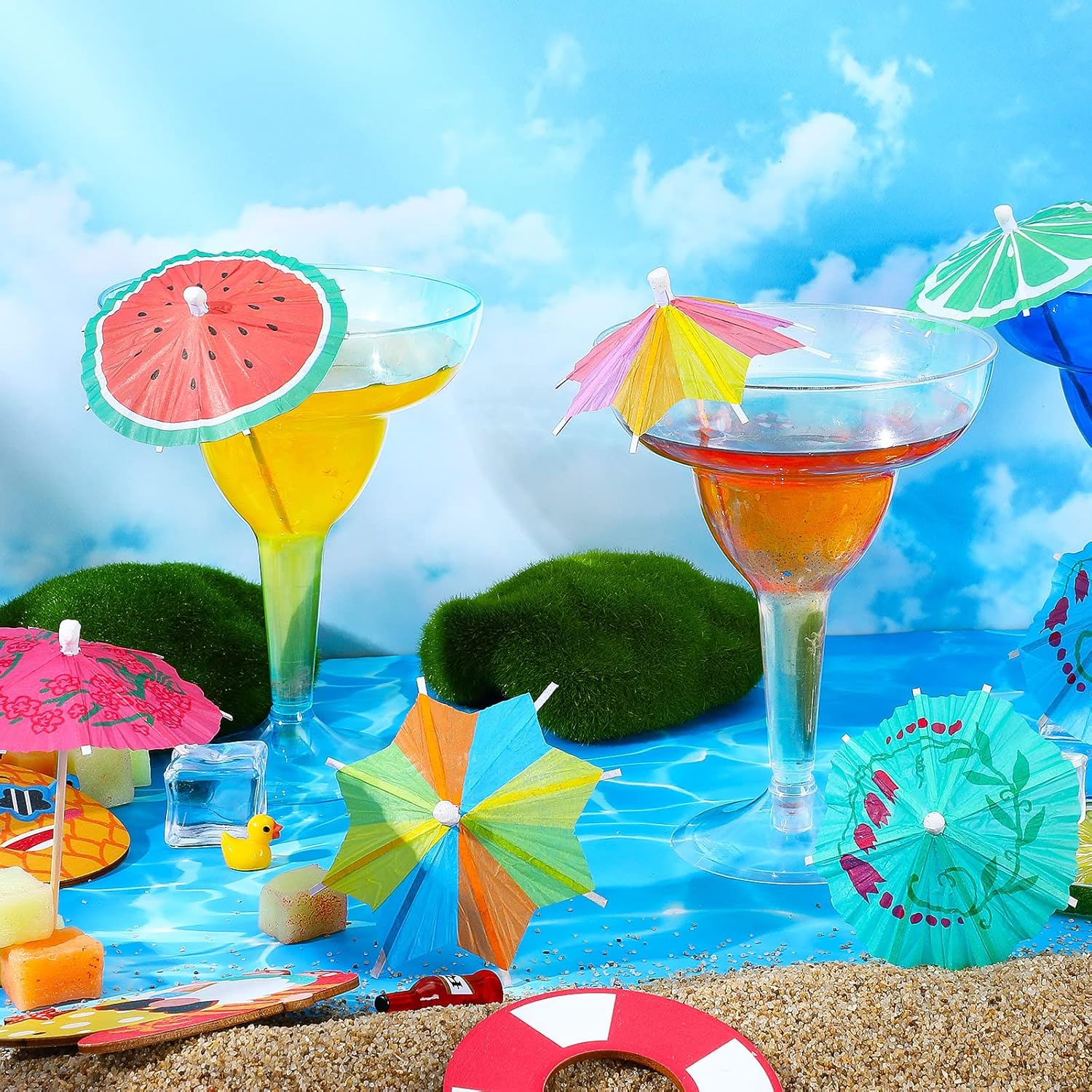 Rtteri 200 Pcs Tropical Drink Umbrella Cocktail Picks
