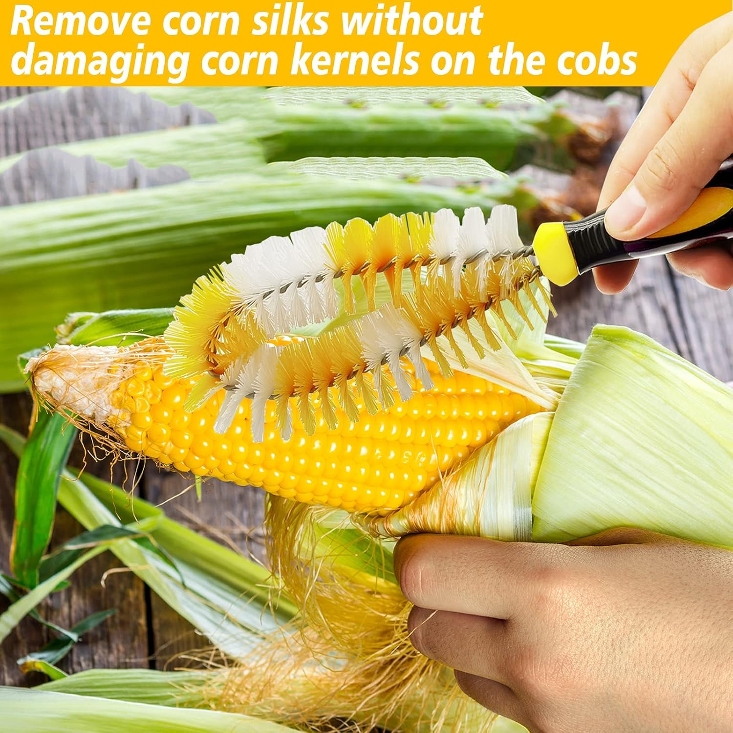 DOMUEN Corn Silk Remover Brush with Handle 1