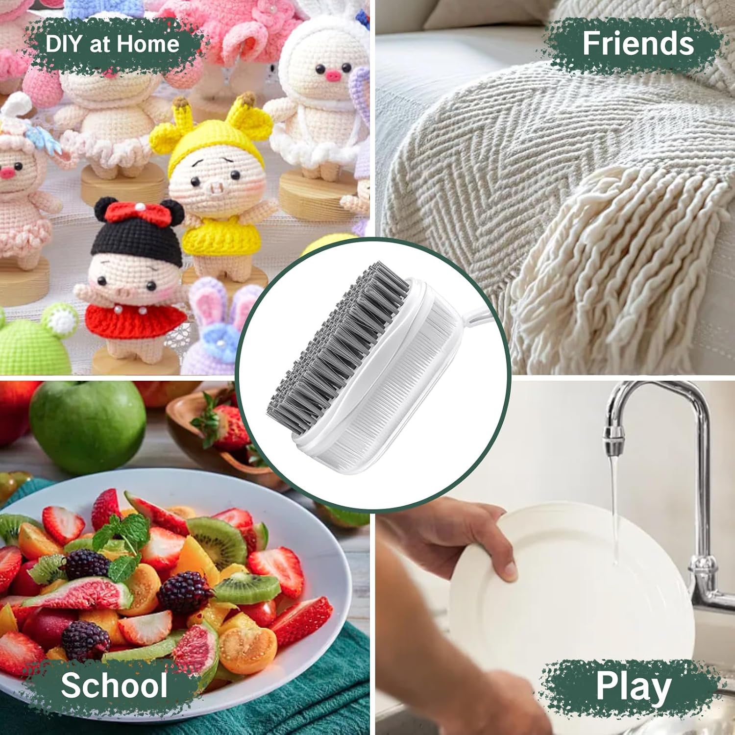 YAFIYGI Dual Bristle Veggie Brush Scrubber