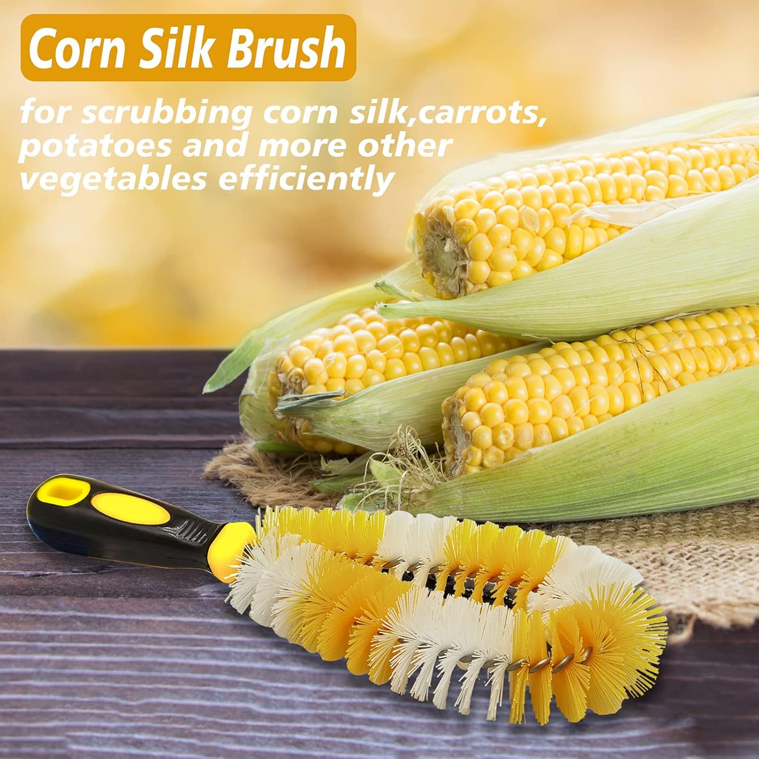 DOMUEN Corn Silk Remover Brush with Handle 1