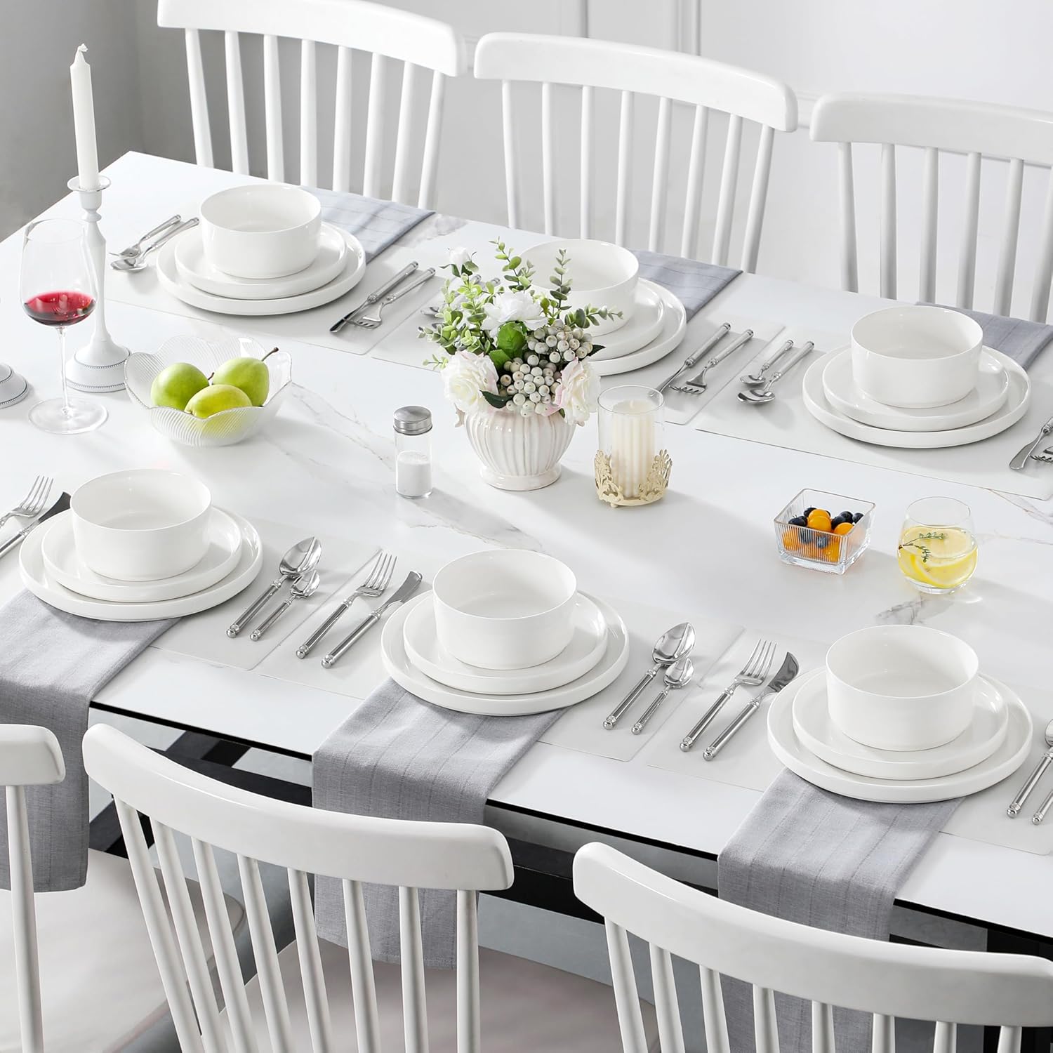 MALACASA 18Pcs LEAD-FREE Dinnerware Set for 6
