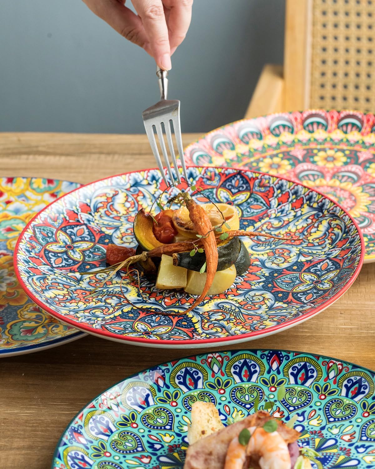 Euisail Dinner Plate Set of 6 1025 Inch Ceramic Plates