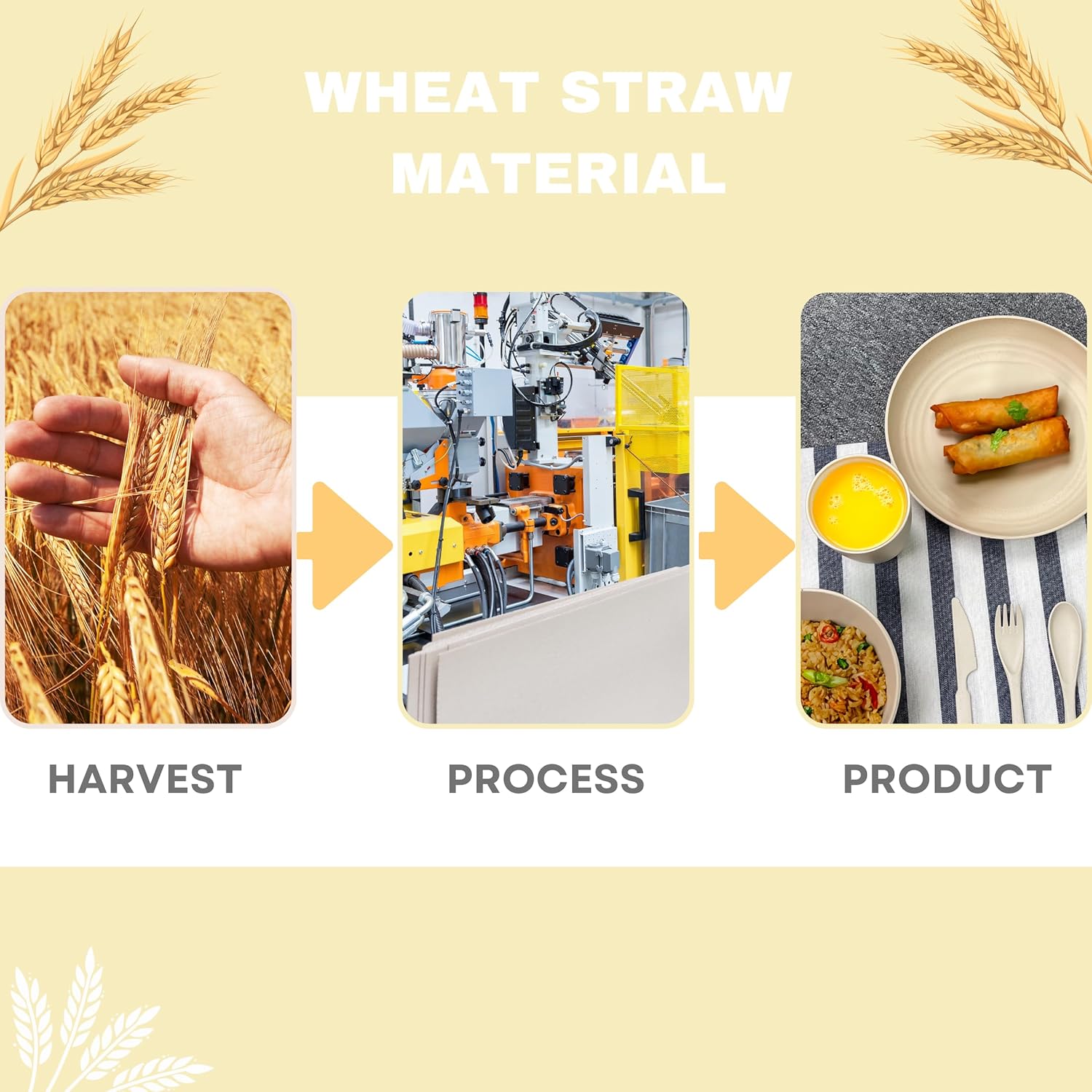 ECOSTAR Unbreakable Wheat Straw Dinnerware Set