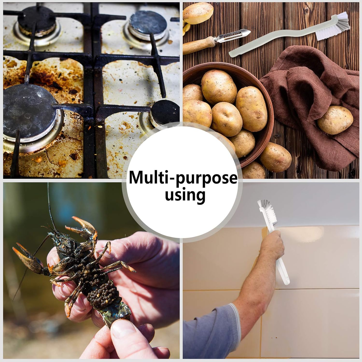 Patelai 4-Piece Cleaning Brush Set for Kitchen and Window