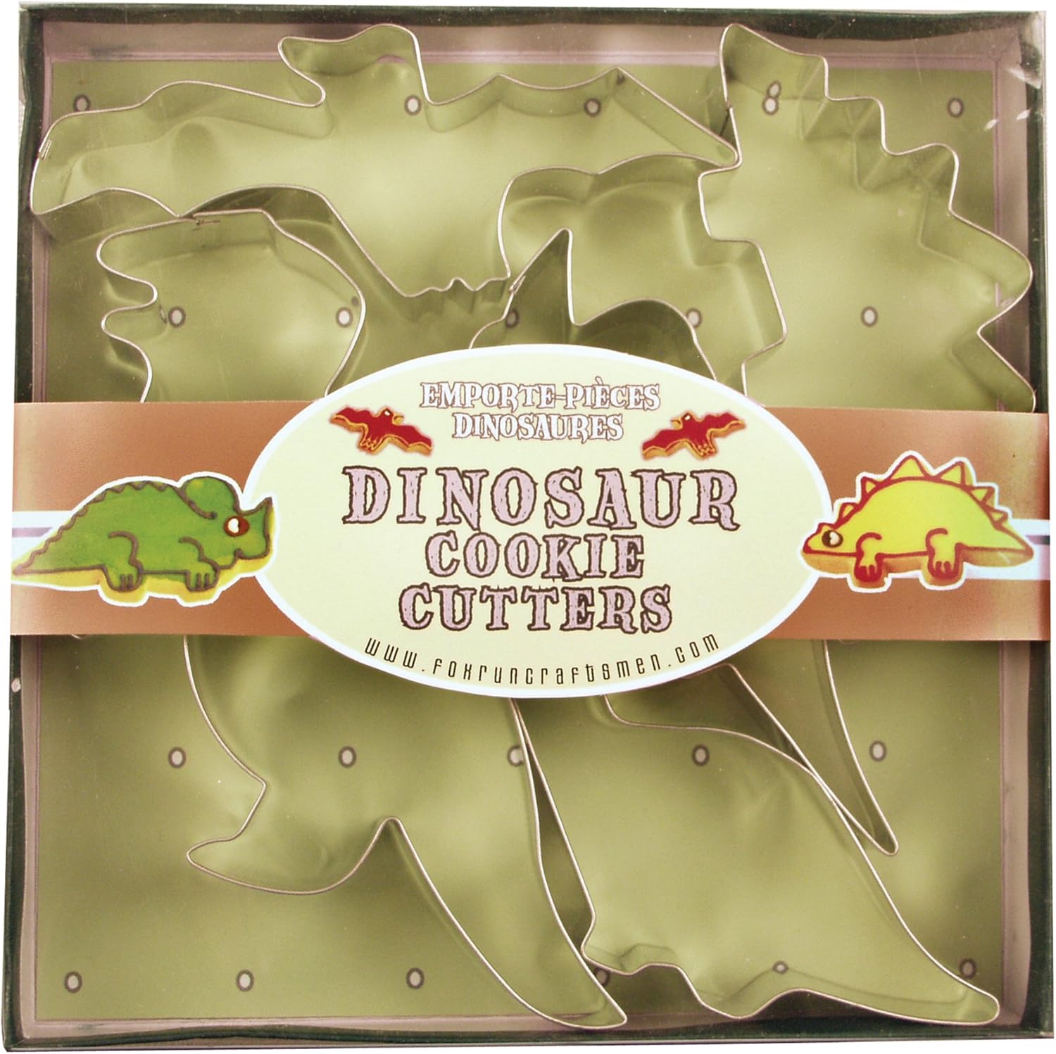 Fox Run Science Cookie Cutter Set of 5 Dinosaur Silver 1
