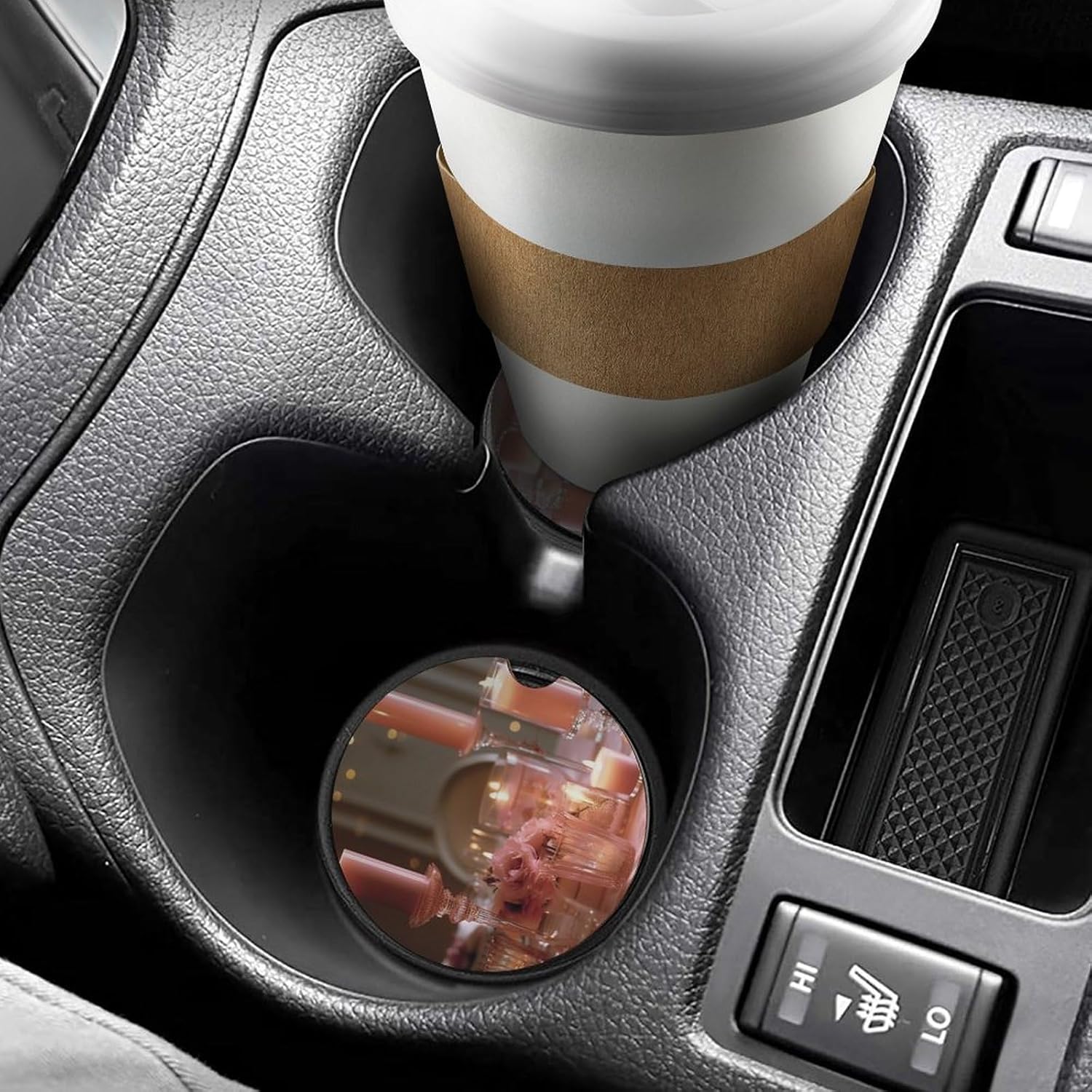 Car Cup Holder 2 Pack with Anti-Slip Coasters