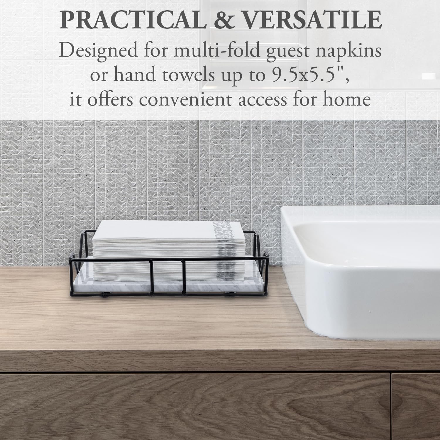 MyGift Deluxe Paper Towel Holder with Marble Base