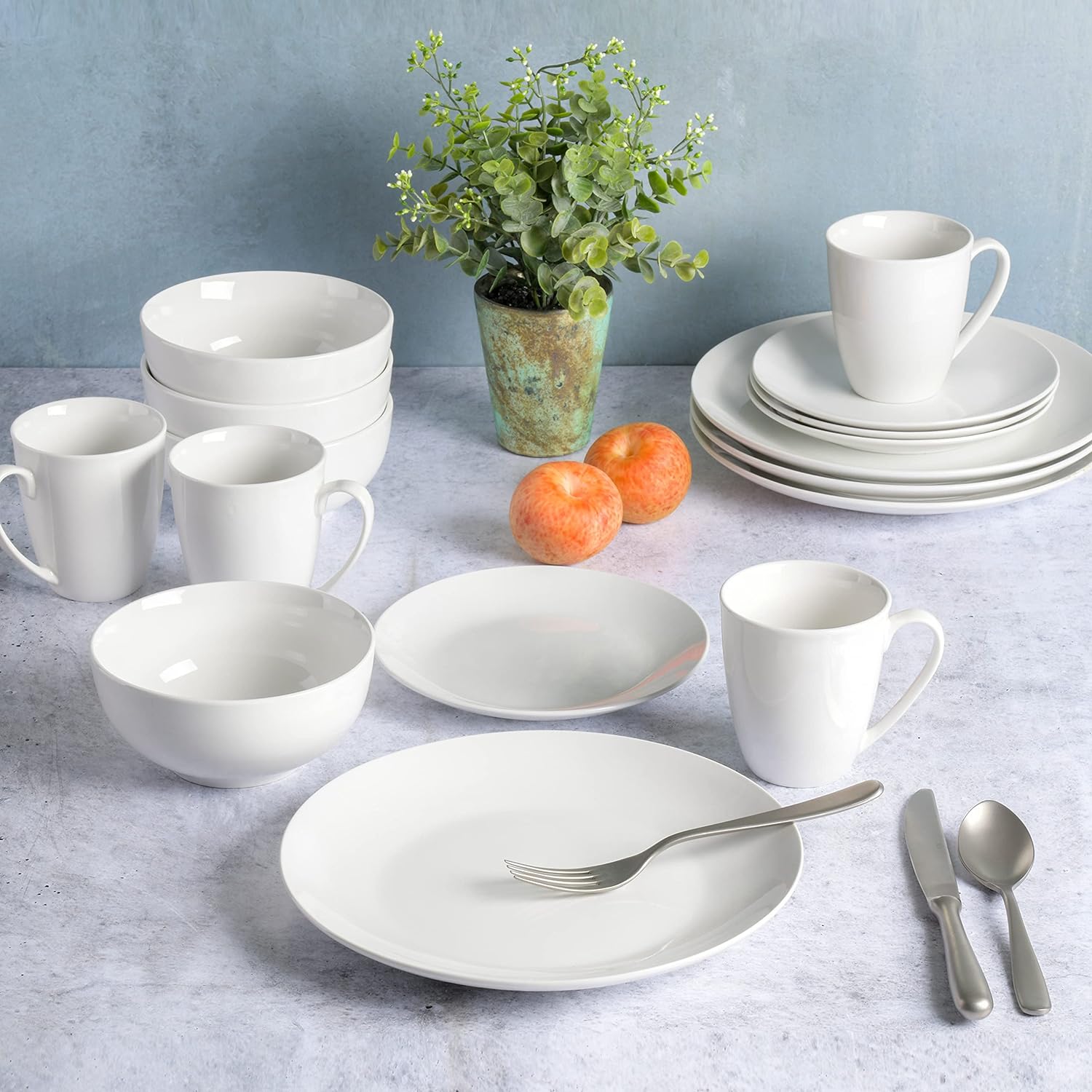 Gibson Home Zen Buffet Dinnerware Set 16pcs White Coupe